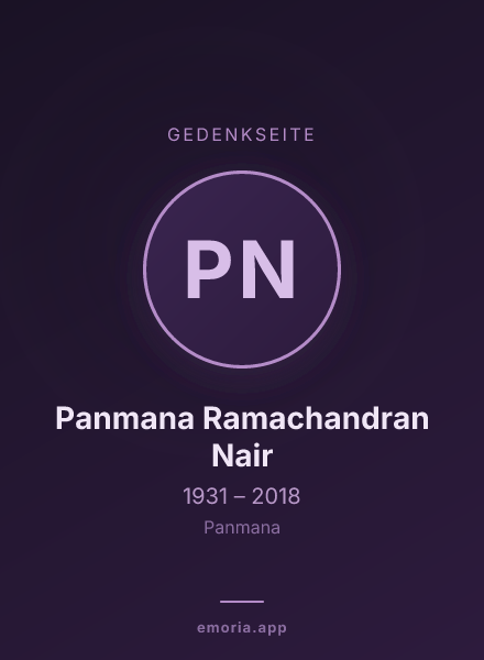 Gedenkportrait von Panmana Ramachandran Nair