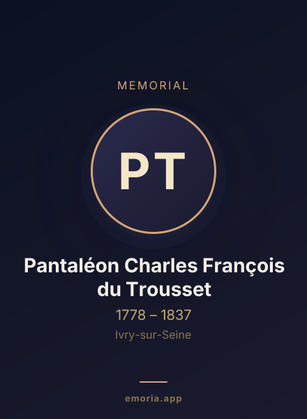 Memorial portrait of Pantaléon Charles François du Trousset
