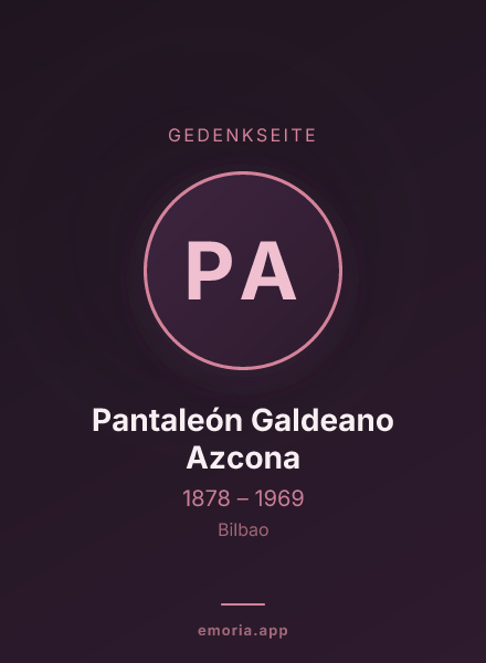 Gedenkportrait von Pantaleón Galdeano Azcona