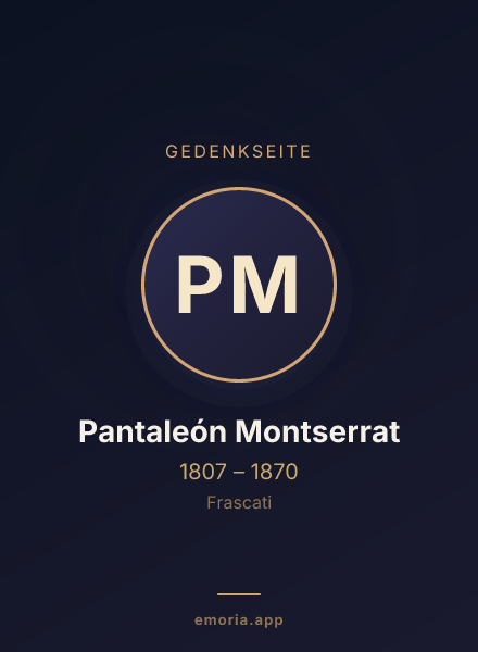 Gedenkportrait von Pantaleón Montserrat