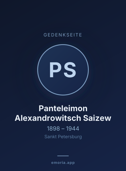 Gedenkportrait von Panteleimon Alexandrowitsch Saizew