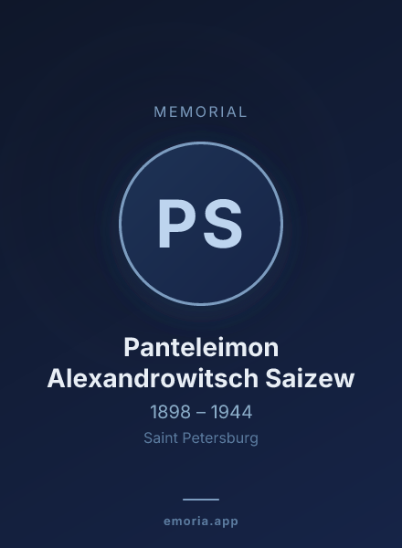 Memorial portrait of Panteleimon Alexandrowitsch Saizew