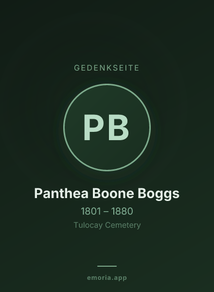 Gedenkportrait von Panthea Boone Boggs