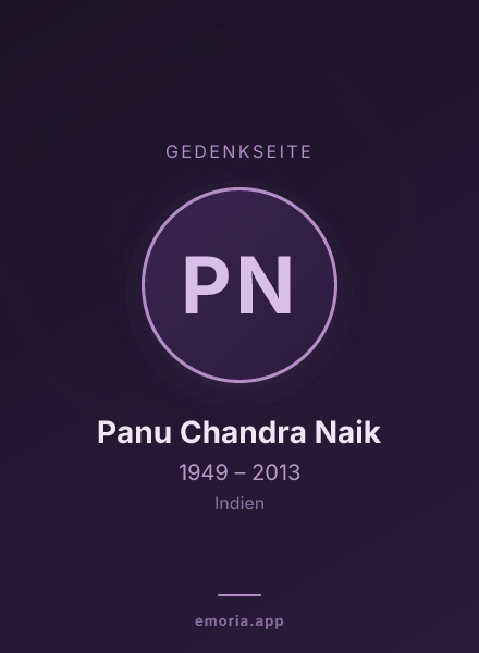 Gedenkportrait von Panu Chandra Naik