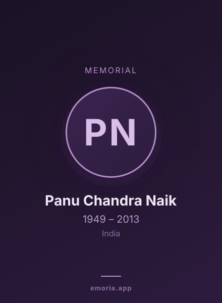 Memorial portrait of Panu Chandra Naik