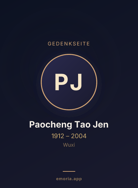 Gedenkportrait von Paocheng Tao Jen
