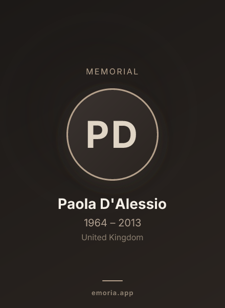 Memorial portrait of Paola D'Alessio