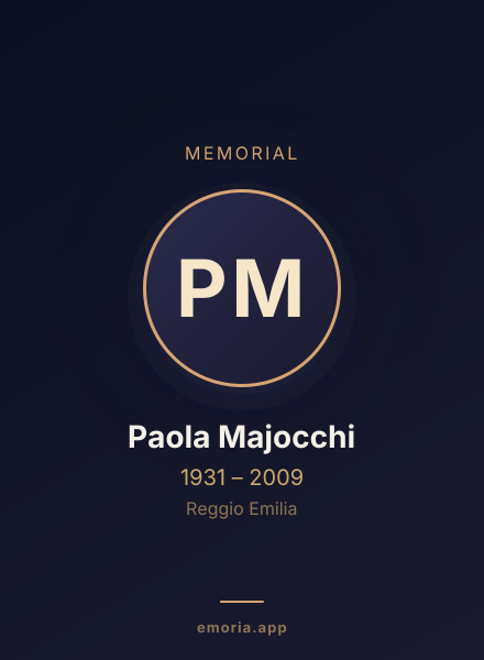 Memorial portrait of Paola Majocchi