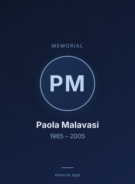 Memorial portrait of Paola Malavasi