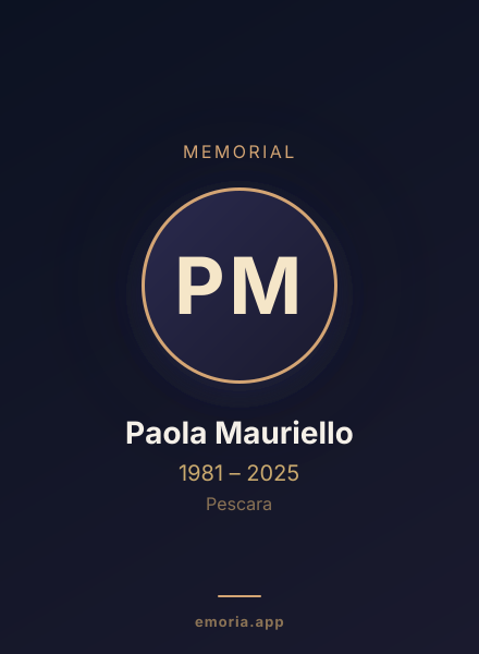 Memorial portrait of Paola Mauriello