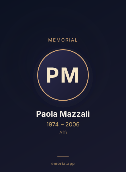 Memorial portrait of Paola Mazzali
