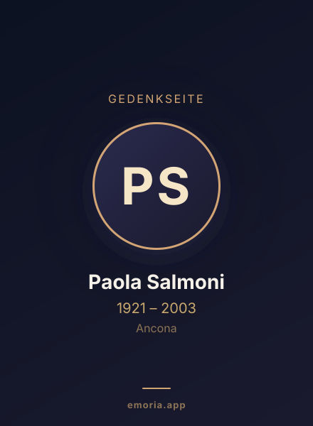 Gedenkportrait von Paola Salmoni