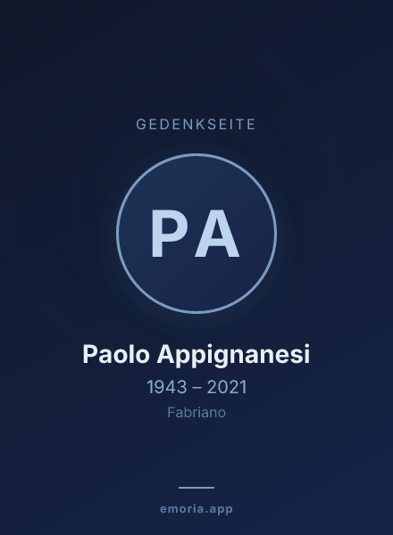Gedenkportrait von Paolo Appignanesi