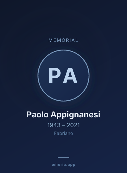Memorial portrait of Paolo Appignanesi