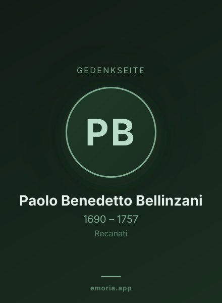 Gedenkportrait von Paolo Benedetto Bellinzani