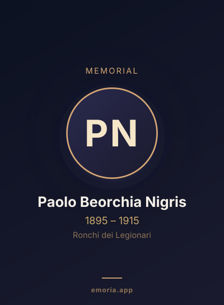 Memorial portrait of Paolo Beorchia Nigris