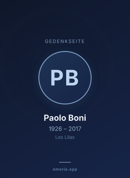 Gedenkportrait von Paolo Boni