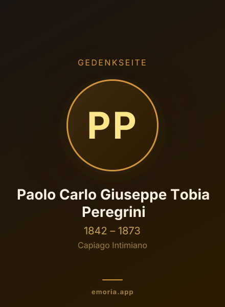 Gedenkportrait von Paolo Carlo Giuseppe Tobia Peregrini