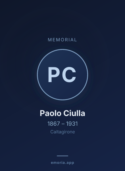 Memorial portrait of Paolo Ciulla