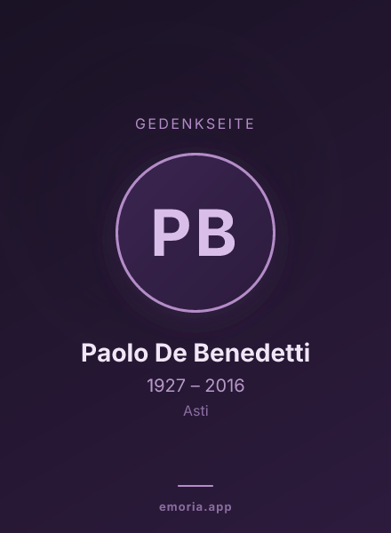 Gedenkportrait von Paolo De Benedetti