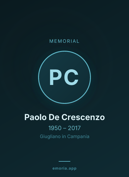 Memorial portrait of Paolo De Crescenzo