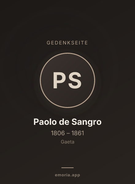 Gedenkportrait von Paolo de Sangro