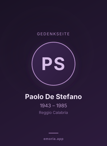 Gedenkportrait von Paolo De Stefano