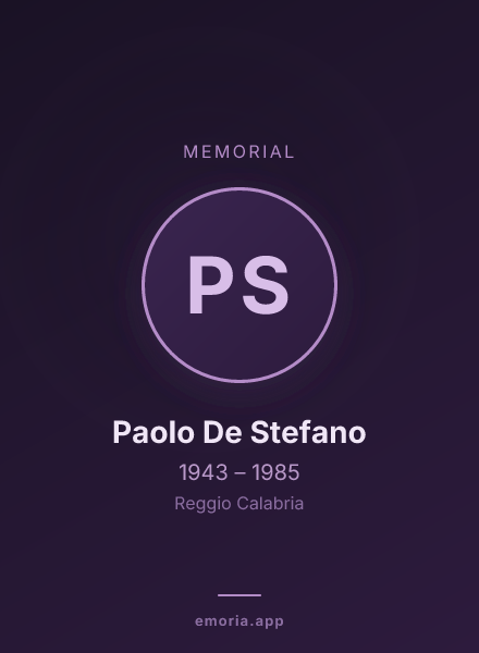 Memorial portrait of Paolo De Stefano