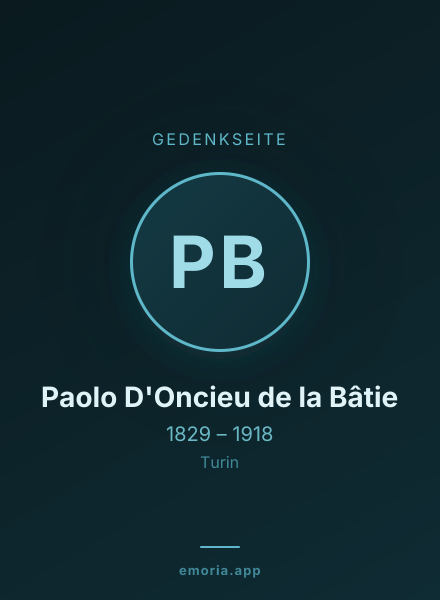 Gedenkportrait von Paolo D'Oncieu de la Bâtie