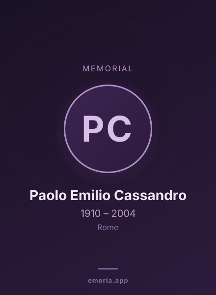 Memorial portrait of Paolo Emilio Cassandro