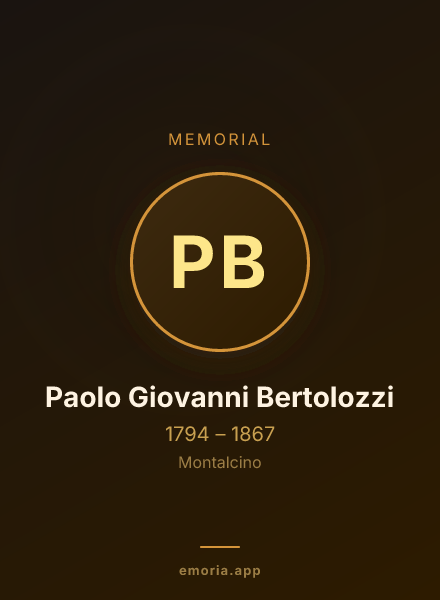 Memorial portrait of Paolo Giovanni Bertolozzi