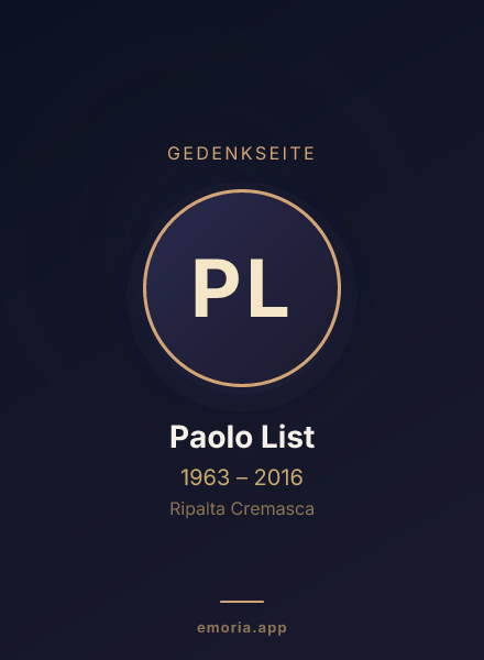 Gedenkportrait von Paolo List