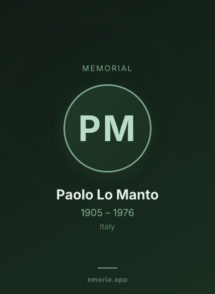 Memorial portrait of Paolo Lo Manto