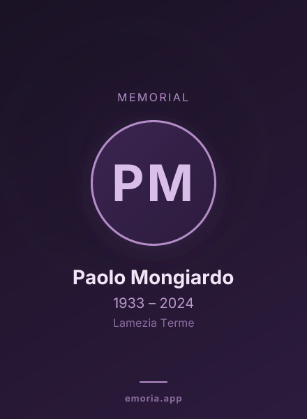 Memorial portrait of Paolo Mongiardo