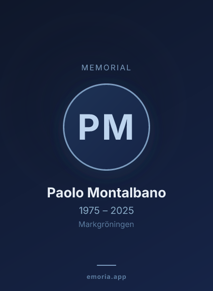 Memorial portrait of Paolo Montalbano