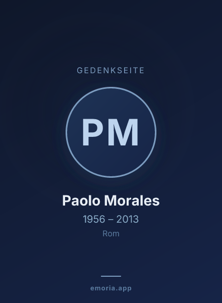 Gedenkportrait von Paolo Morales