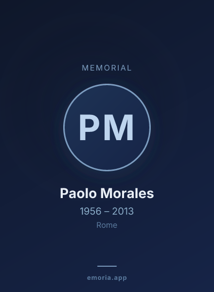 Memorial portrait of Paolo Morales