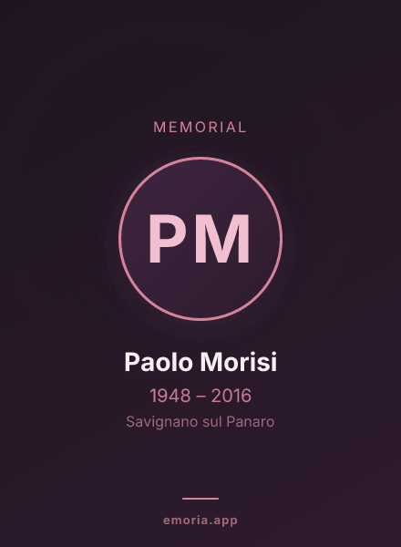 Memorial portrait of Paolo Morisi