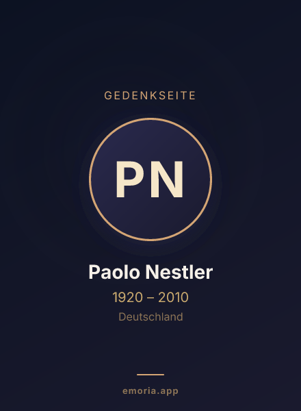 Gedenkportrait von Paolo Nestler