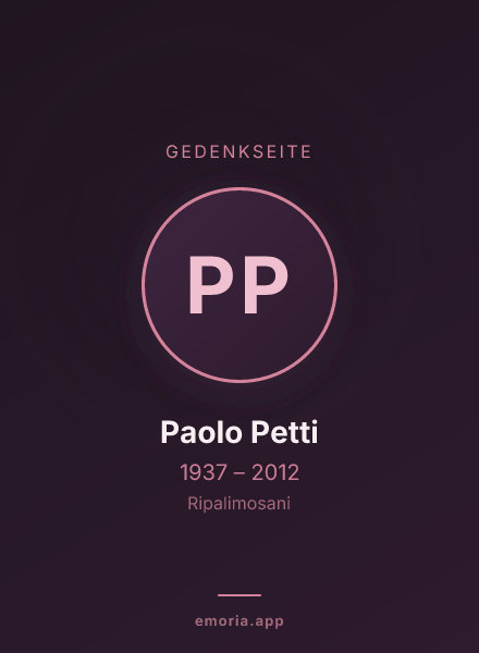 Gedenkportrait von Paolo Petti