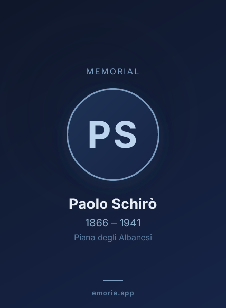 Memorial portrait of Paolo Schirò