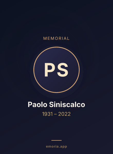 Memorial portrait of Paolo Siniscalco