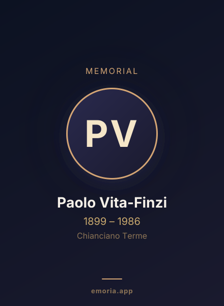 Memorial portrait of Paolo Vita-Finzi