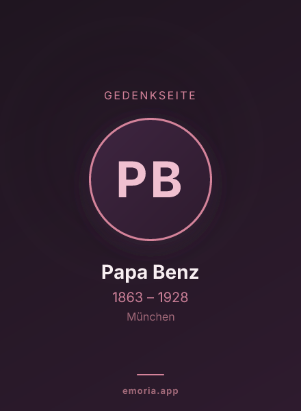 Gedenkportrait von Papa Benz