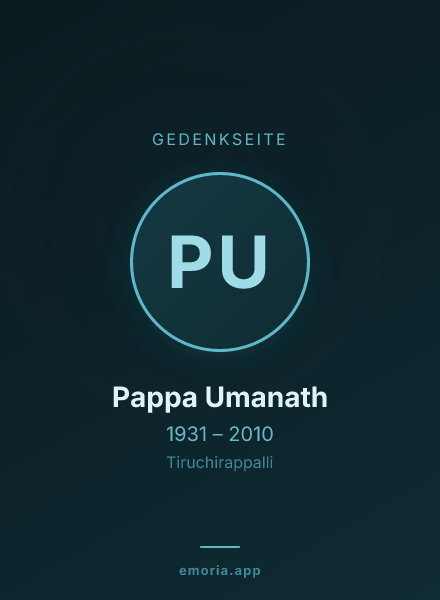 Gedenkportrait von Pappa Umanath