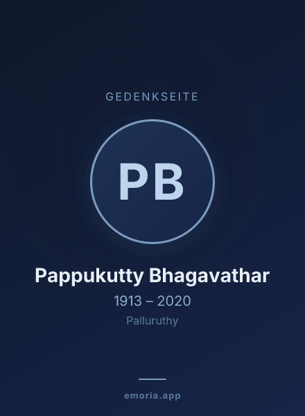 Gedenkportrait von Pappukutty Bhagavathar