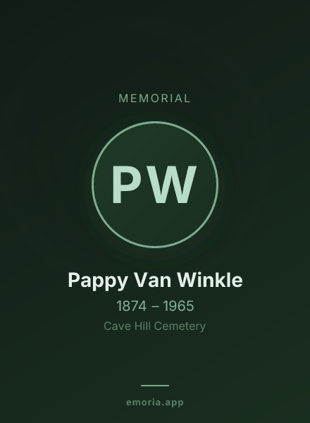 Memorial portrait of Pappy Van Winkle