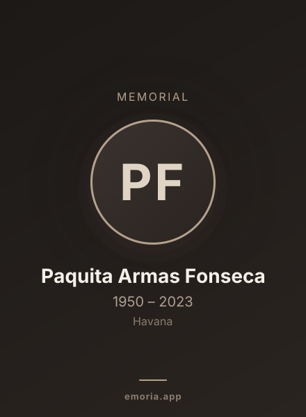 Memorial portrait of Paquita Armas Fonseca