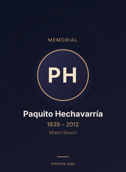 Memorial portrait of Paquito Hechavarría