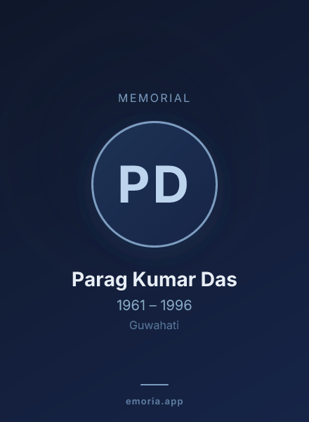 Memorial portrait of Parag Kumar Das